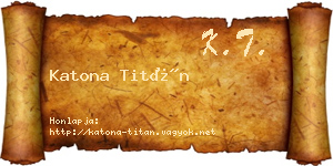 Katona Titán névjegykártya